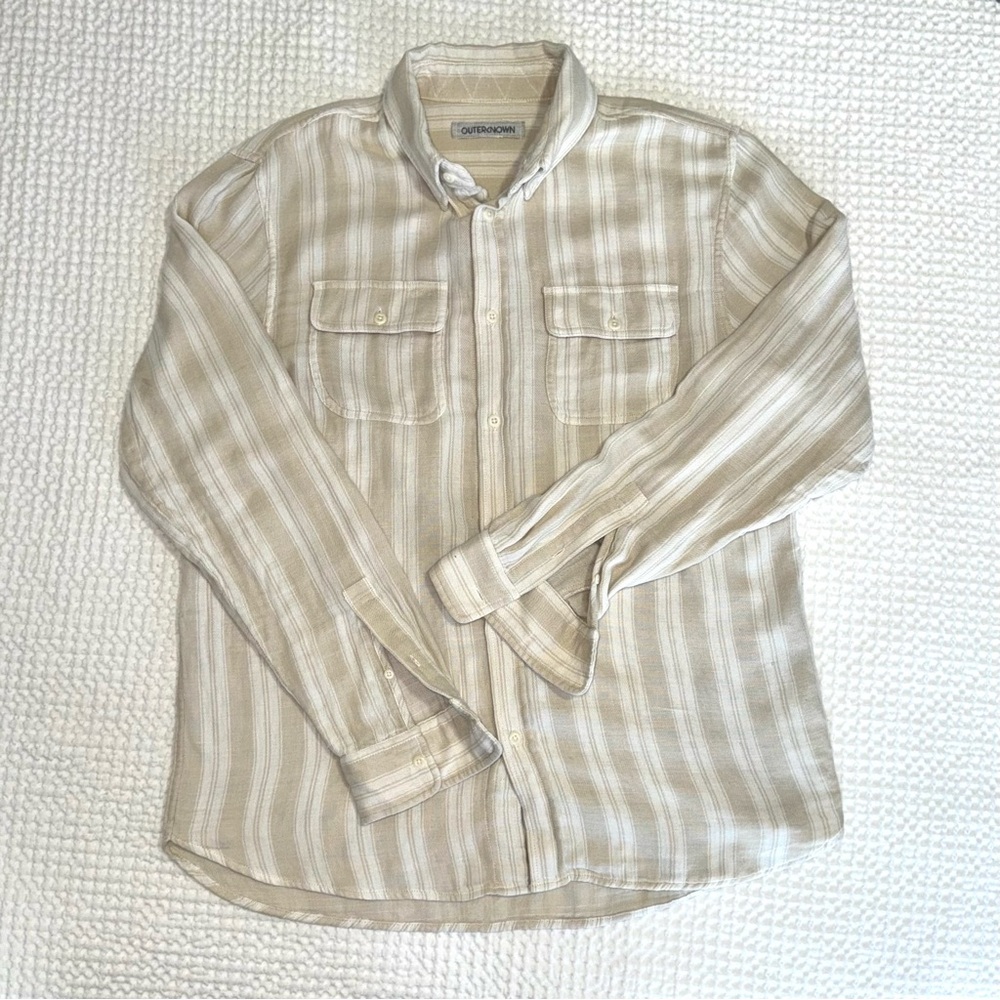 Outerknown Slow Down Shirt - UNIQUE Double Gauze - Men’s Medium. Never released!